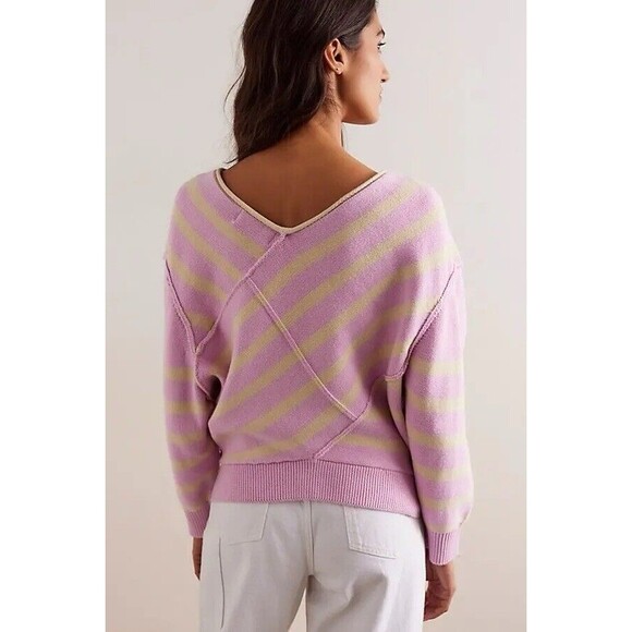 We The Free Crossroads Pullover Ice Orchid Combo Pink Cotton Size L NWOT - Picture 5 of 9